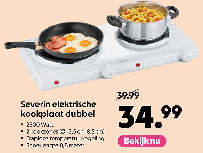 Severin elektrische kookplaat dubbel