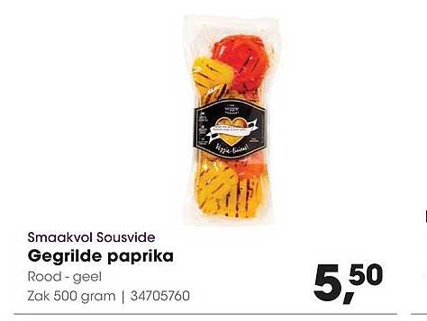 Smaakvol Sousvide Gegrilde paprika Rood - geel Zak 500 gram | 34705760
