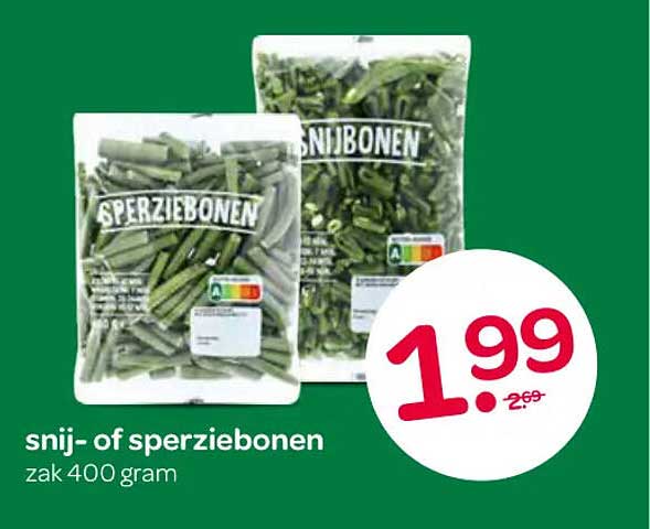 snij- of sperziebonen zak 400 gram