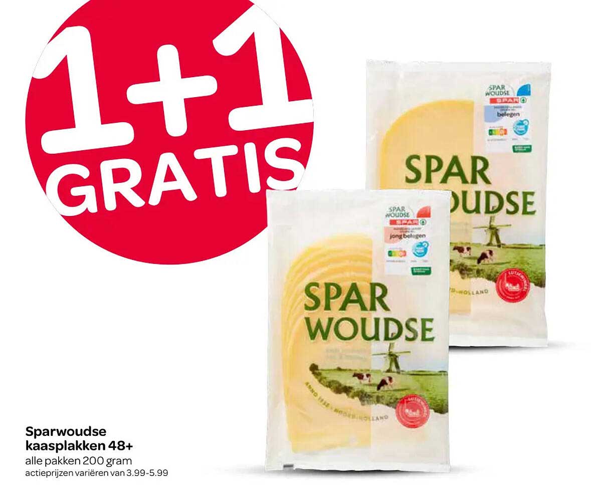 Sparwoudse kaasplakken 48+ 1+1 gratis