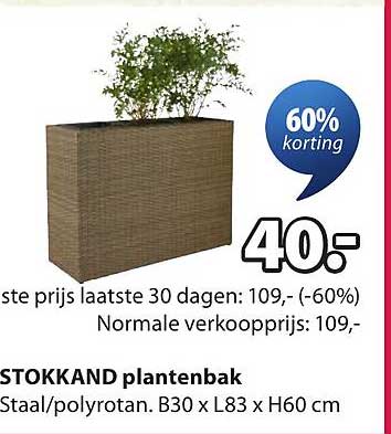 STOKKAND plantenbak 60% korting