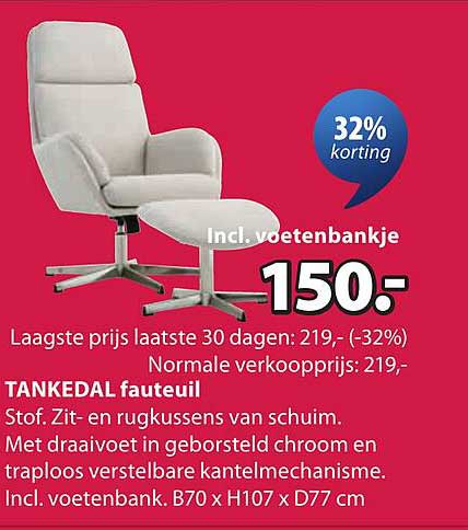 TANKEDAL fauteuil Incl. voetenbankje