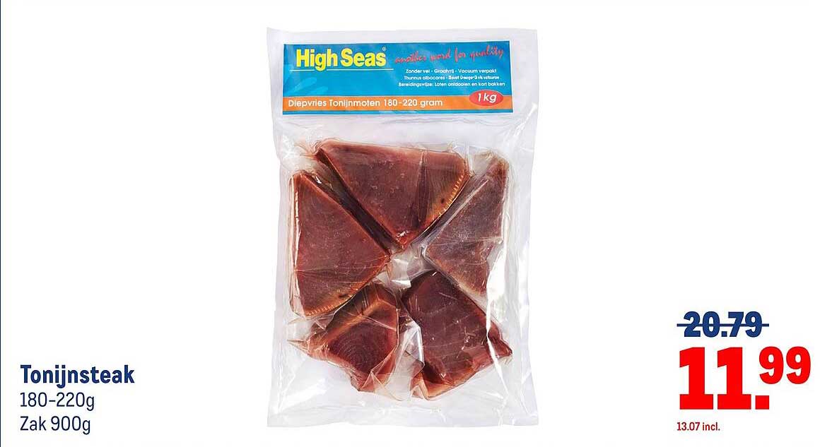 Tonijnsteak 180-220g Zak 900g