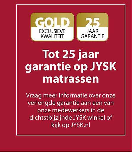 Tot 25 jaar garantie op JYSK matrassen