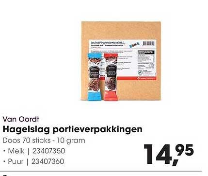 Van Oordt Hagelslag portieverpakkingen