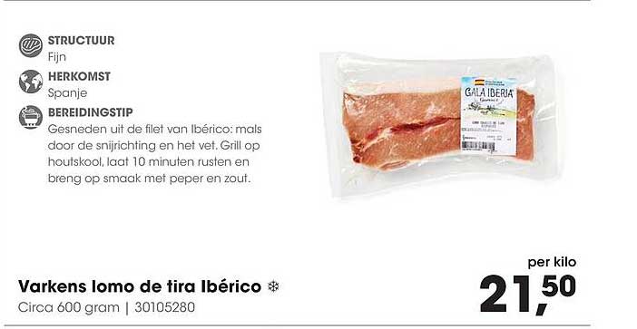 Varkens lomo de tira Ibérico