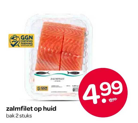 zalmfilet op huid bak 2 stuks
