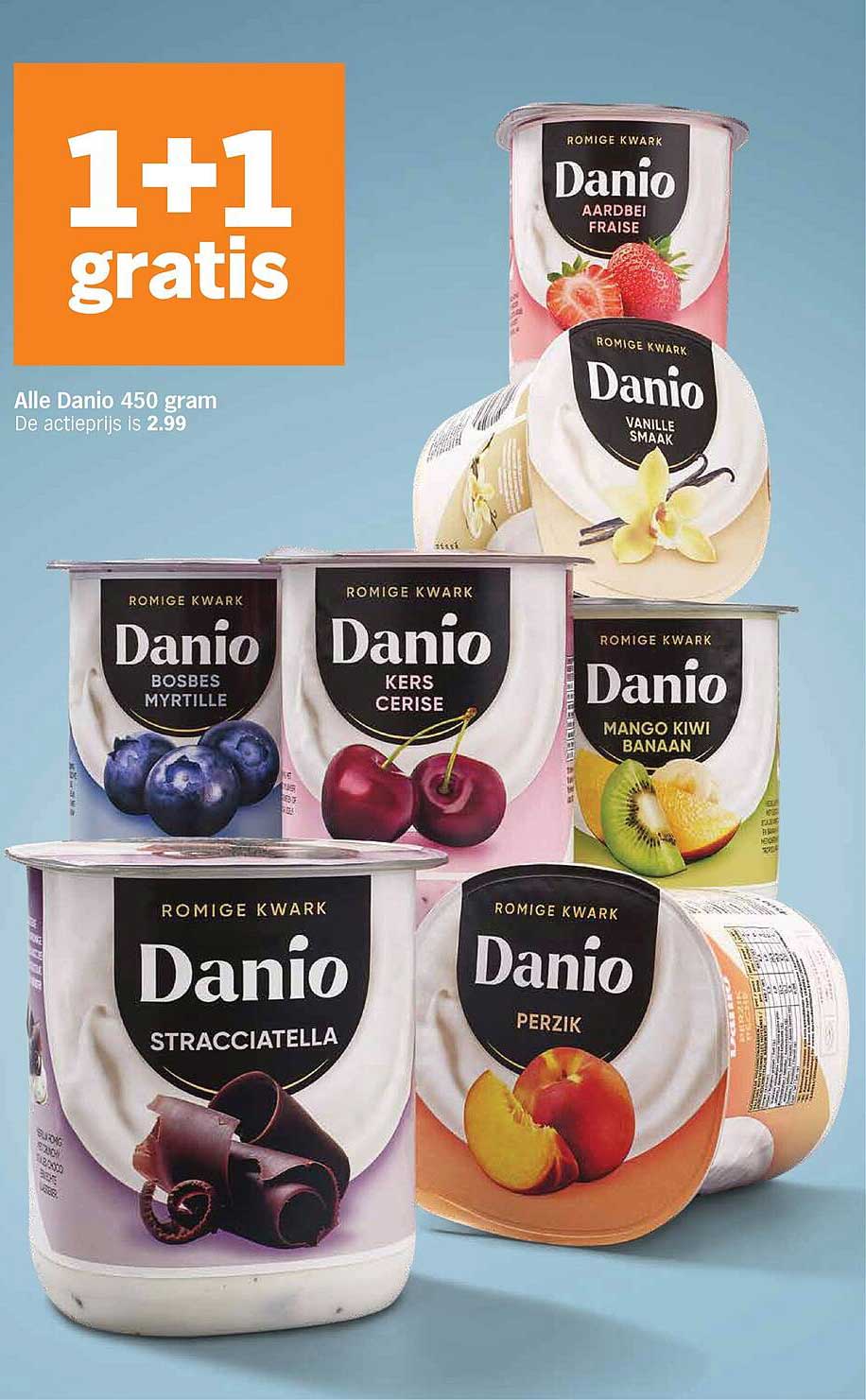 1+1 gratis Alle Danio 450 gram
