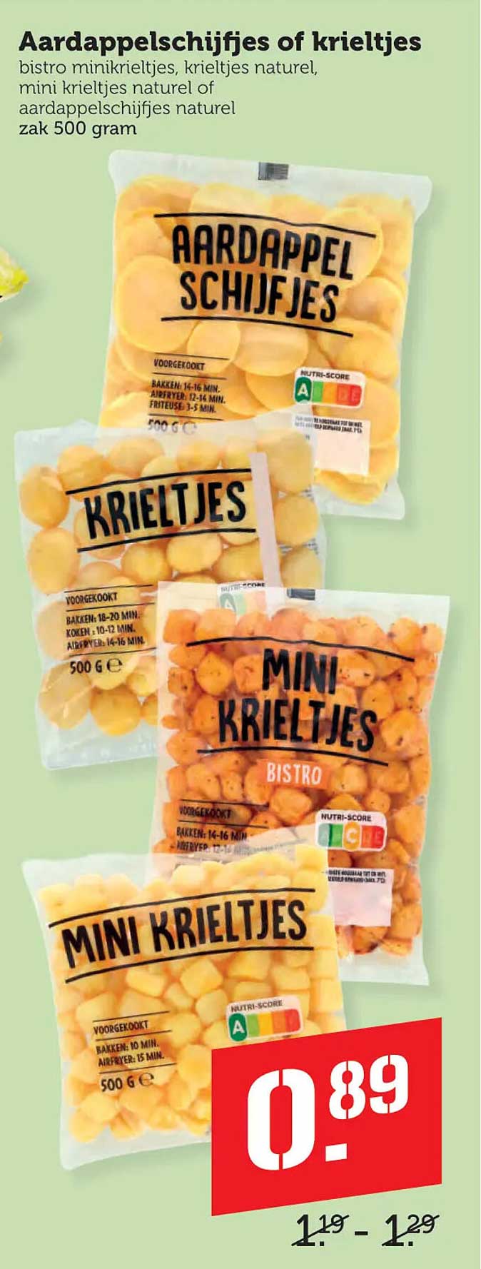 Aardappelschijfjes of krieltjes