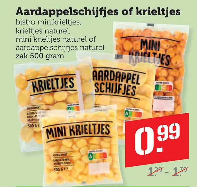 Aardappelschijfjes of krieltjes