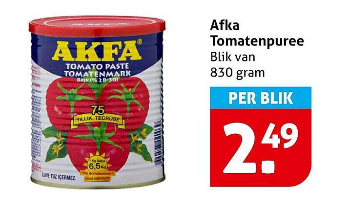 Afka Tomatenpuree Blik van 830 gram