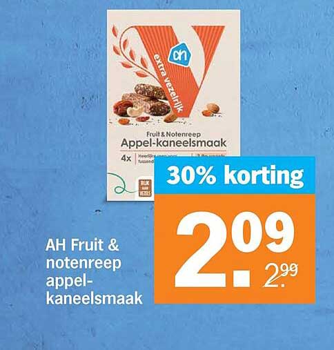 AH Fruit & notenreep appel-kaneelsmaak 30% korting