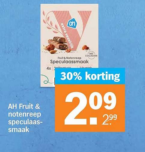 AH Fruit & notenreep speculaassmaak 30% korting