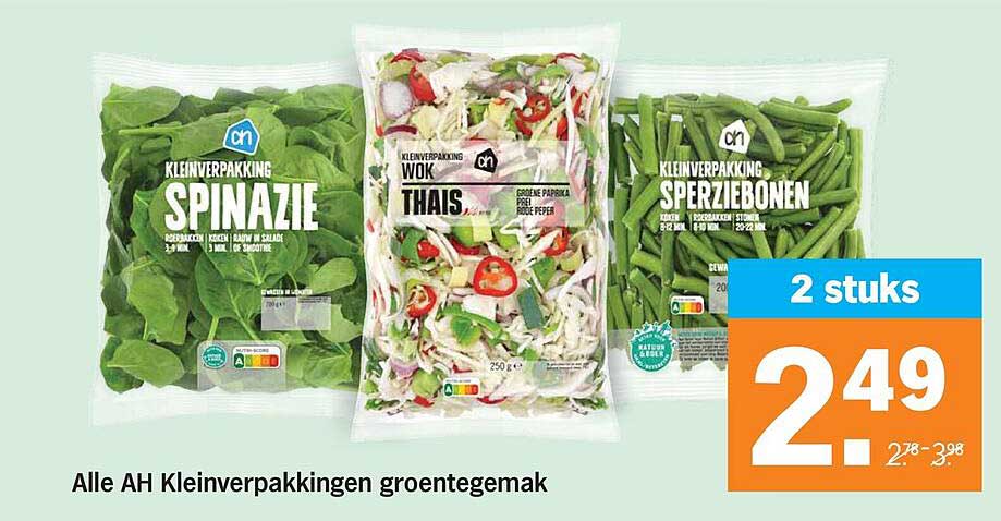 Alle AH Kleinverpakkingen groentegemak