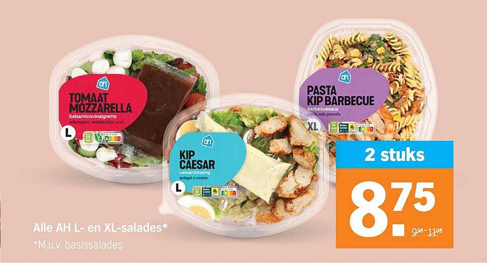 Alle AH L- en XL-salades* 2 stuks