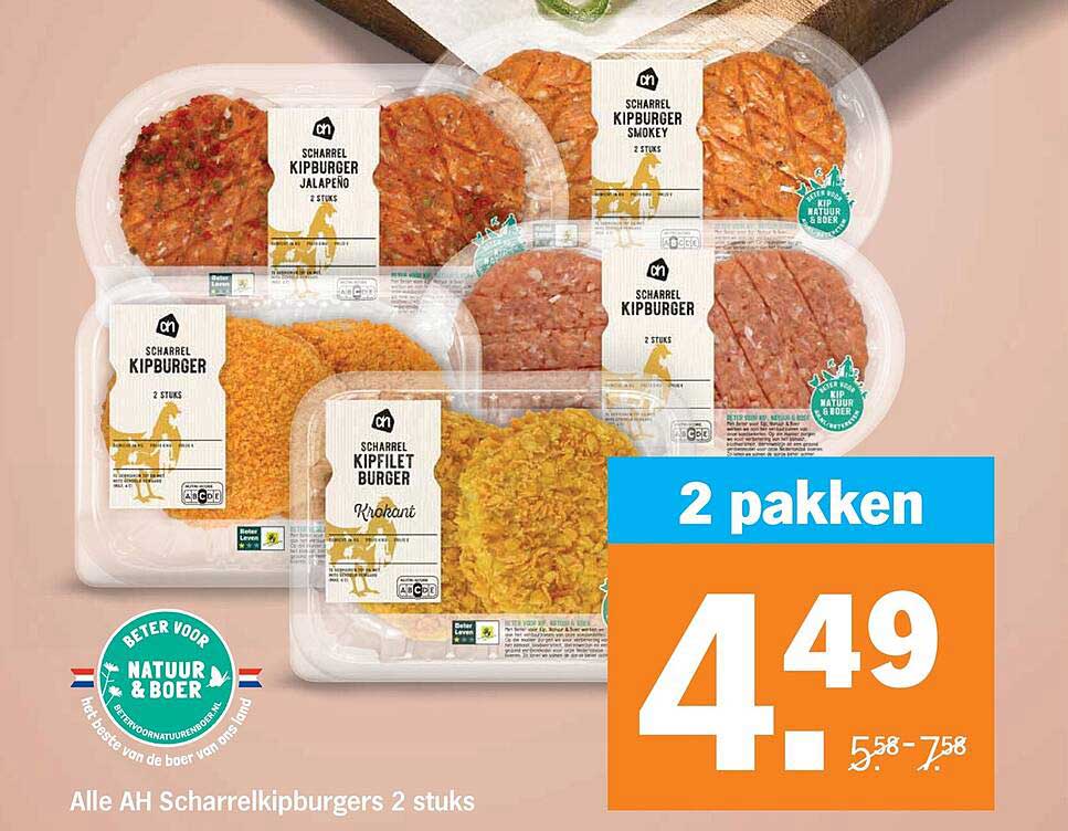 Alle AH Scharrelkipburgers 2 stuks