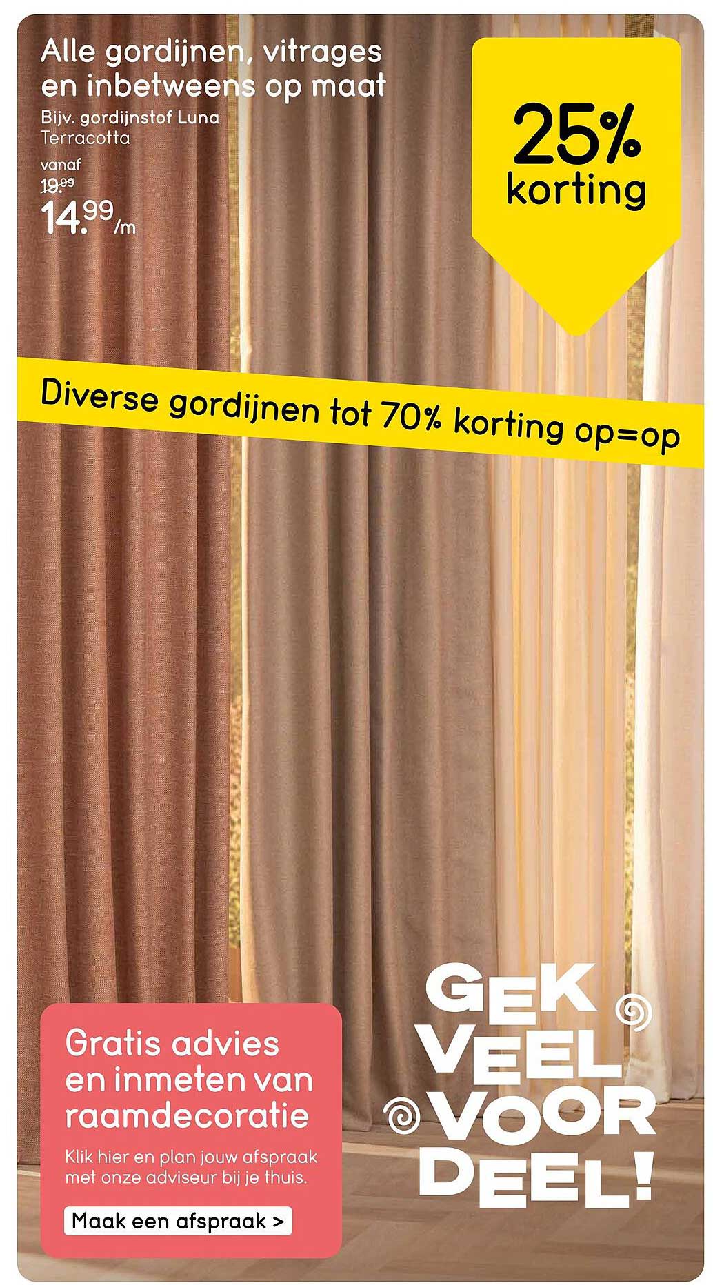 Alle gordijnen, vitrages en inbetweens op maat