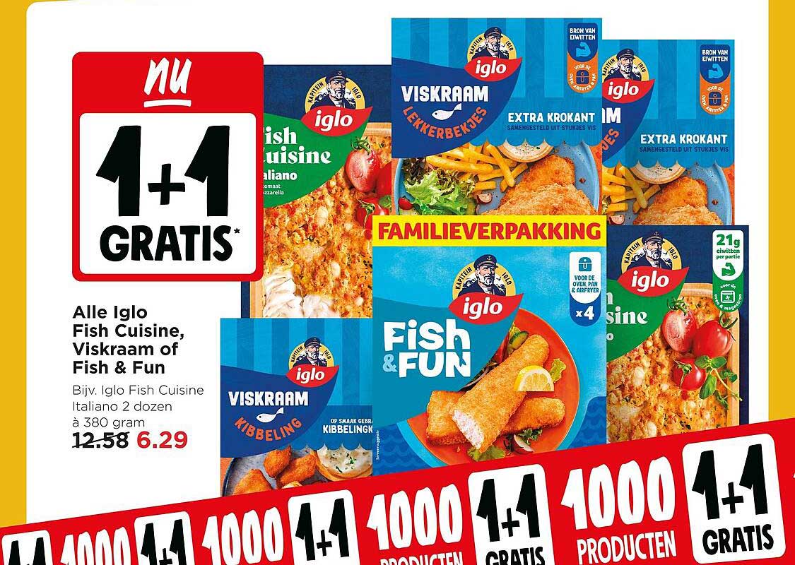 Alle Iglo Fish Cuisine, Viskraam of Fish & Fun 1+1 gratis