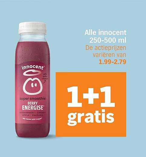 Alle innocent 250-500 ml 1+1 gratis