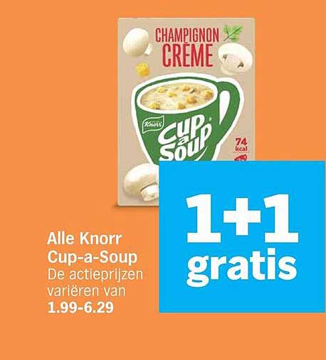 Alle Knorr Cup-a-Soup 1+1 gratis
