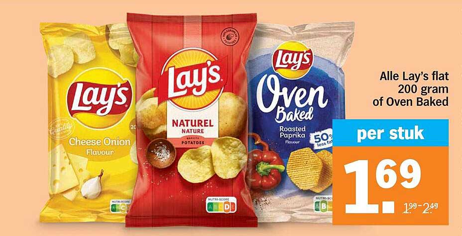 Alle Lay’s flat 200 gram of Oven Baked per stuk