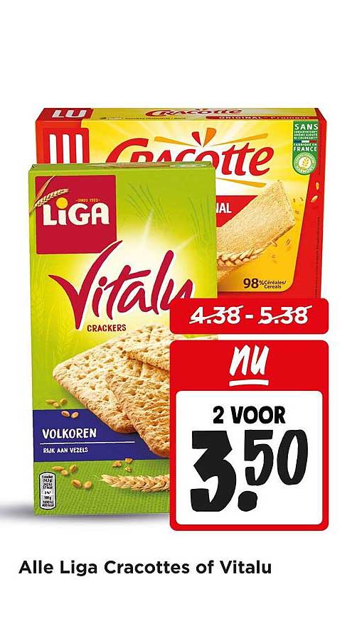 Alle Liga Cracottes of Vitalu 2 voor 3.50