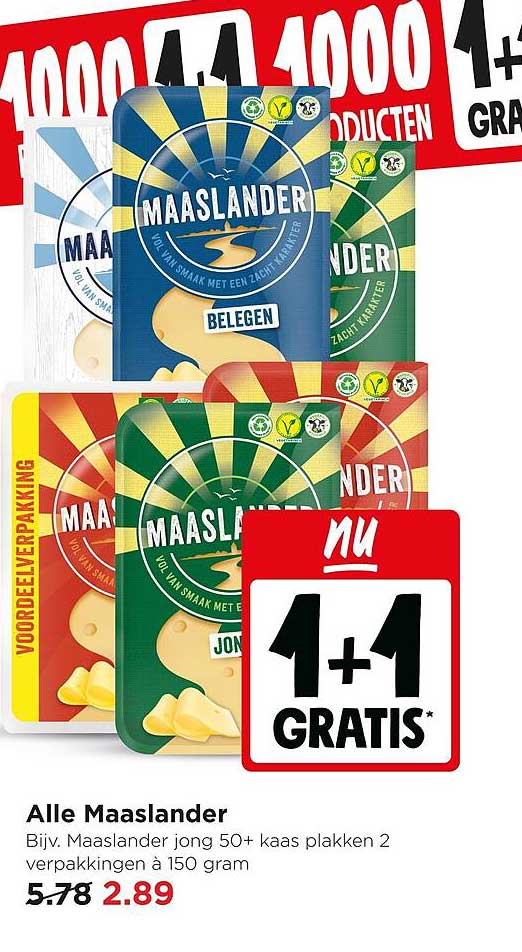 Alle Maaslander 1+1 GRATIS