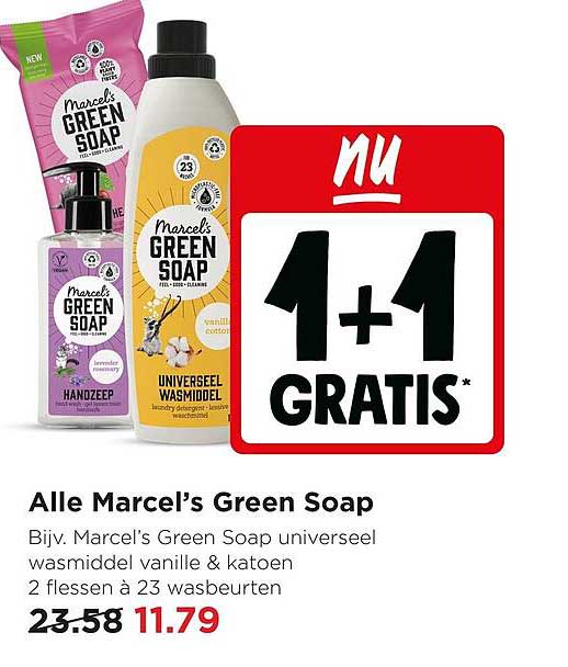 Alle Marcel’s Green Soap 1+1 gratis