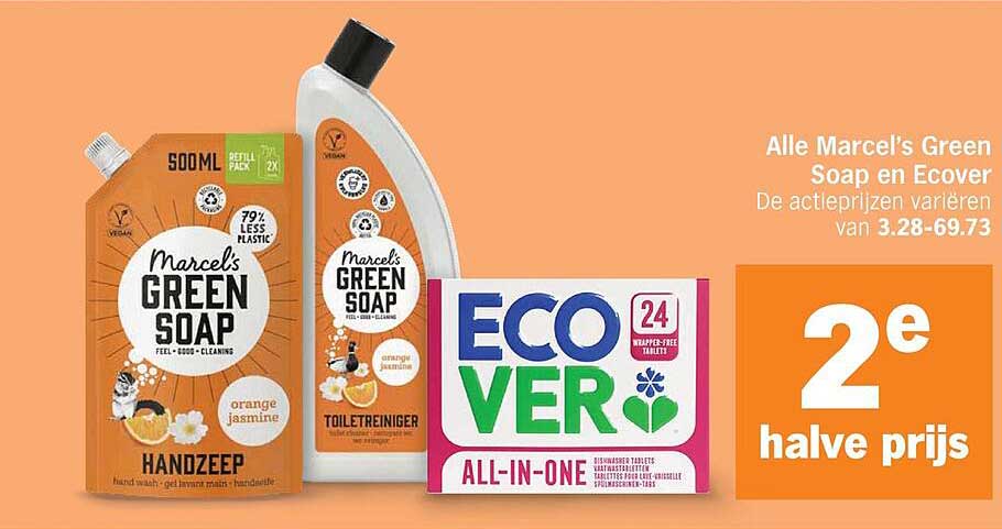 Alle Marcel's Green Soap en Ecover 2e halve prijs