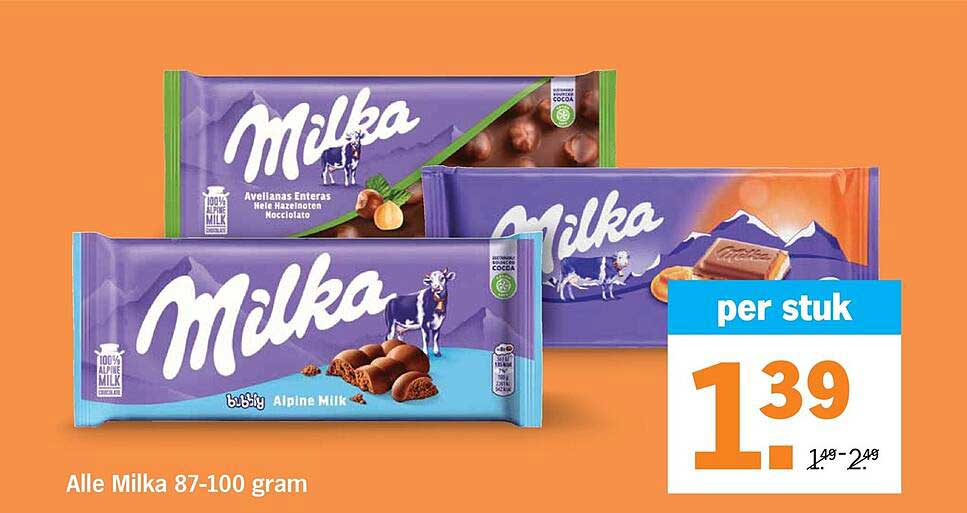 Alle Milka 87-100 gram