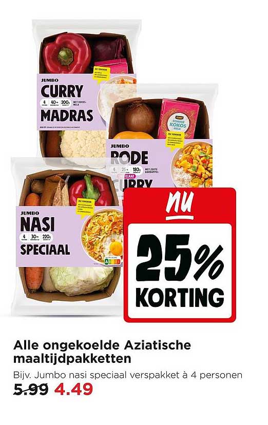 Alle ongekoelde Aziatische maaltijdpakketten - nu 25% korting