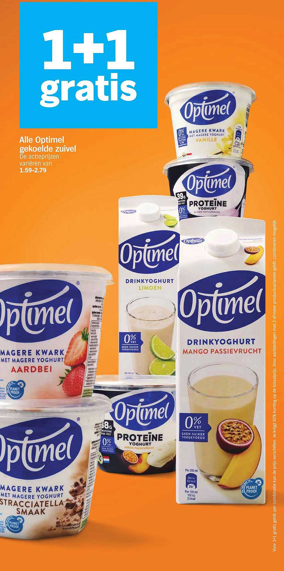 Alle Optimel gekoelde zuivel 1+1 gratis