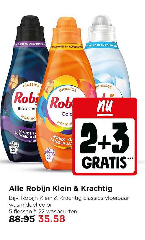 Alle Robijn Klein & Krachtig 2+3 GRATIS