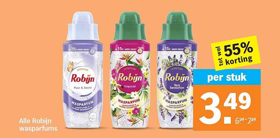 Alle Robijn wasparfums tot wel 55% korting