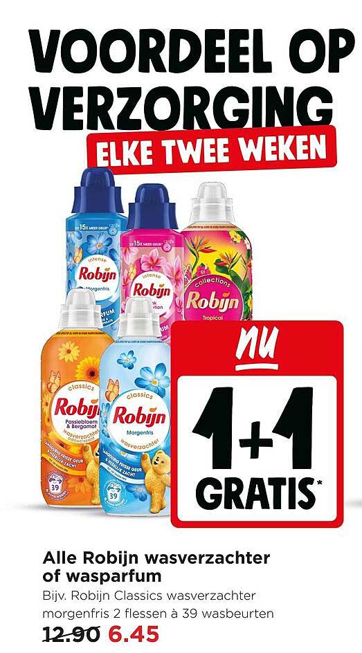 Alle Robijn wasverzachter of wasparfum 1+1 GRATIS