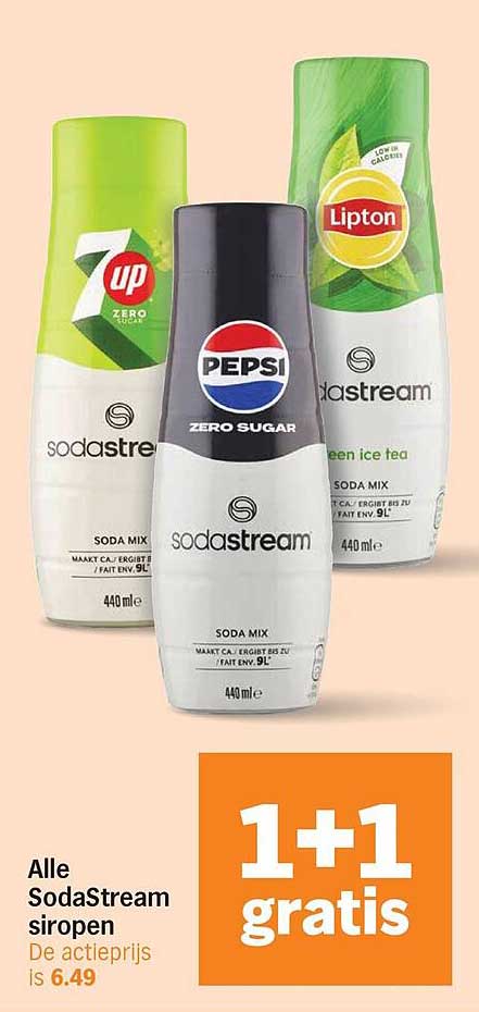 Alle SodaStream siropen 1+1 gratis