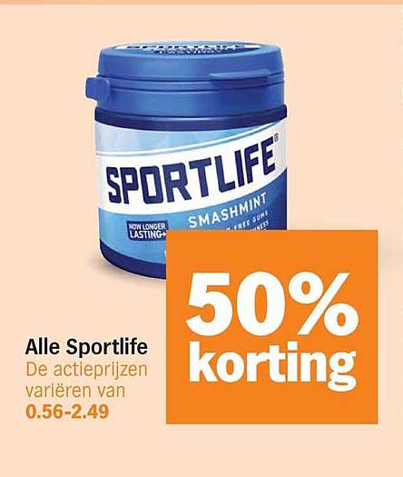 Alle Sportlife 50% korting