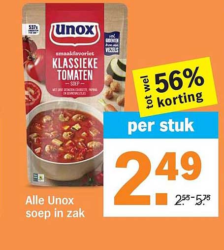 Alle Unox soep in zak