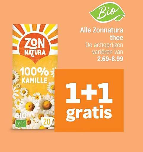 Alle Zonnatura thee 1+1 gratis
