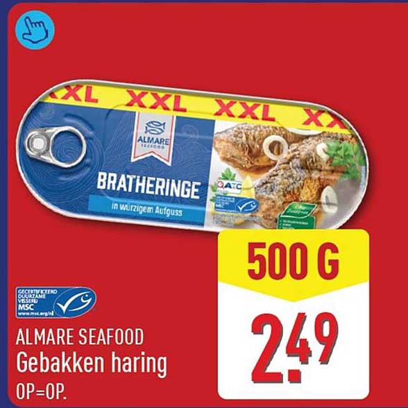 ALMARE SEAFOOD Gebakken haring OP=OP XXL 500 g