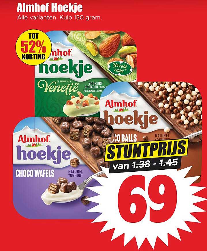 Almhof Hoekje Alle varianten. Kuip 150 gram.