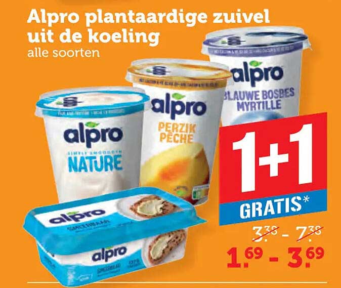 Alpro plantaardige zuivel uit de koeling alle soorten 1+1 gratis