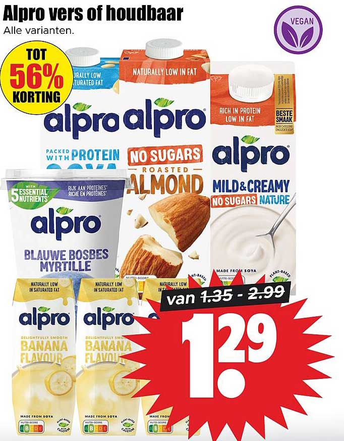 Alpro vers of houdbaar Alle varianten.
