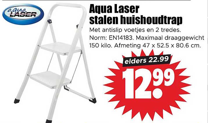 Aqua Laser stalen huishoudtrap