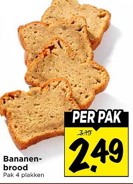 Bananenbrood Pak 4 plakken