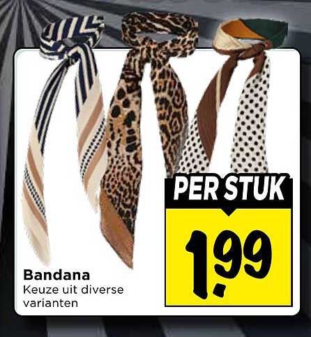 Bandana Keuze uit diverse varianten PER STUK
