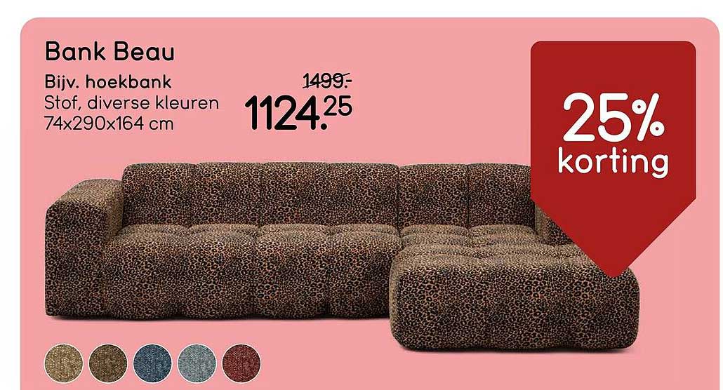 Bank Beau 25% korting
