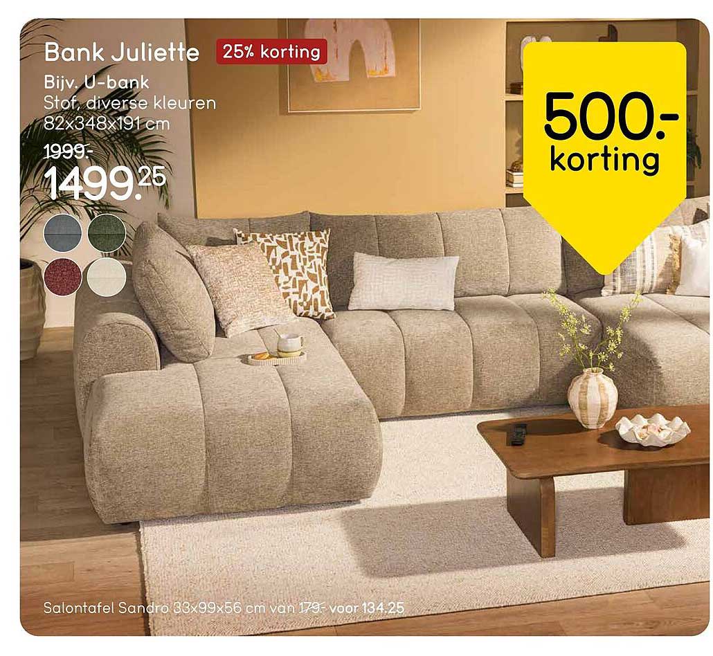 Bank Juliette 25% korting