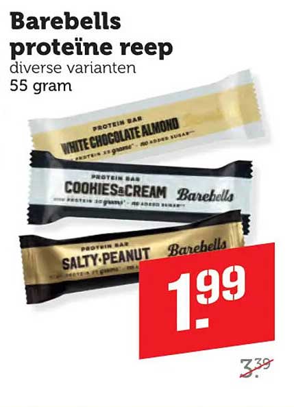 Barebells proteïne reep diverse varianten 55 gram