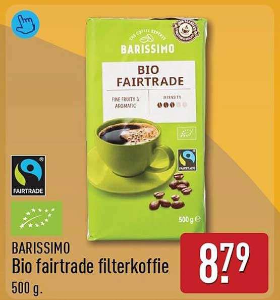 BARISSIMO Bio fairtrade filterkoffie 500 g.